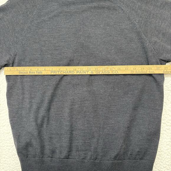 Structure 100% Fine Italian Merino Wool Button Up Grey Cardigan Sz L FLAWS READ - Picture 7 of 9